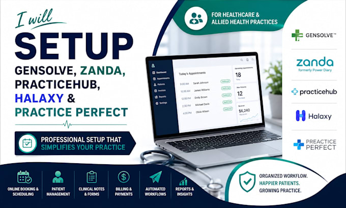 setup gensolve zanda practicehub halaxy cliniko writeupp practice perfect better