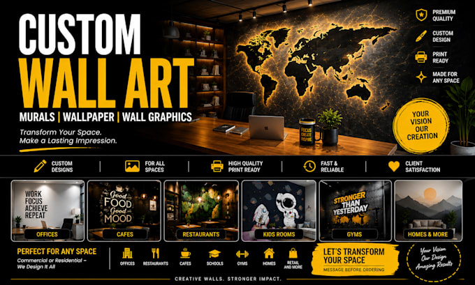 design custom wall art, wallpaper and mural for your space