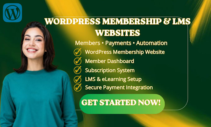 build wordpress membership website subscription lms website eleraning website