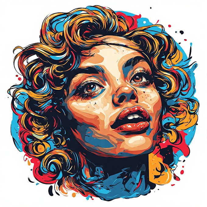 draw colorful wpap pop art portrait
