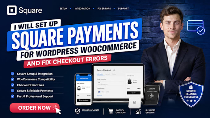 set up square payments for wordpress woocommerce and fix checkout errors