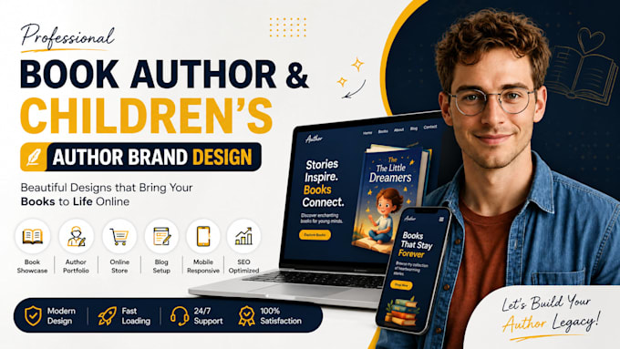 design author website, book author website, ebook website, author landing page
