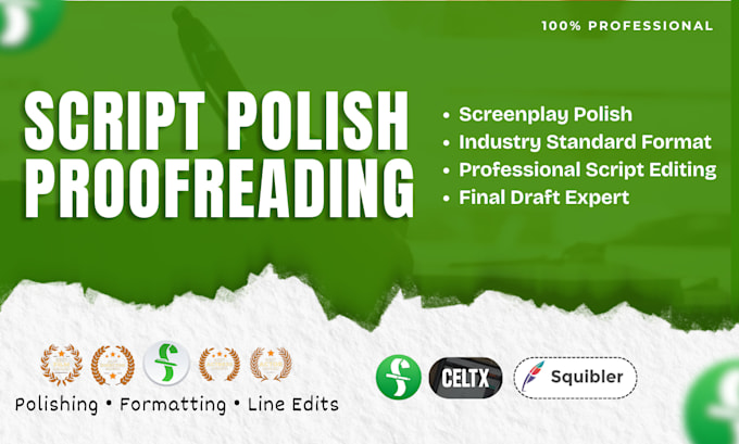 professionally edit, rewrite, polish and format your screenplay