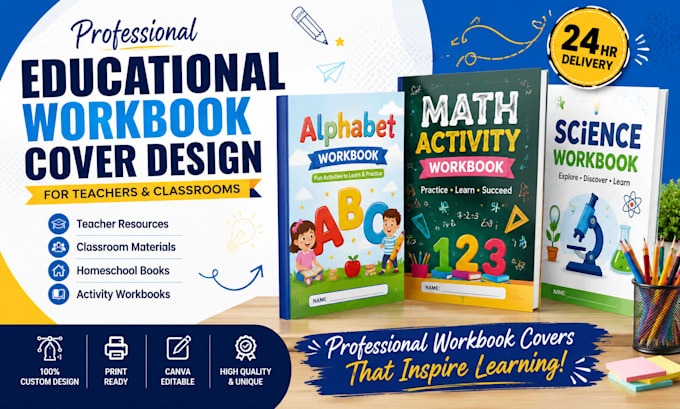 design educational workbook cover for teachers and classroom