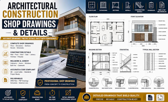 create architectural construction shop drawings and details
