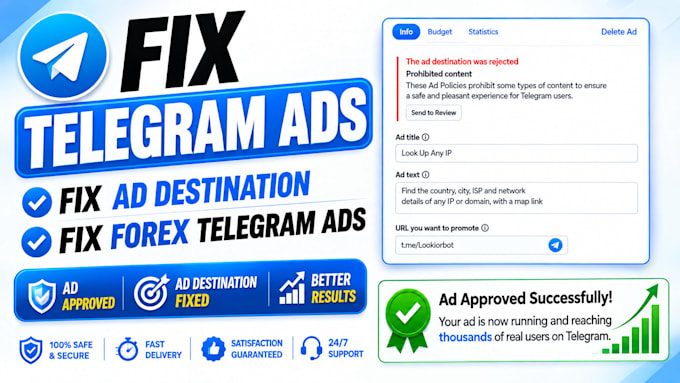 fix telegram ads, fix telegram ad errors, fix forex telegram ads