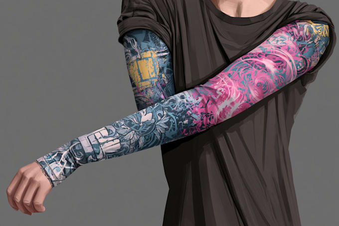 create sleeve tattoo design in geometric style