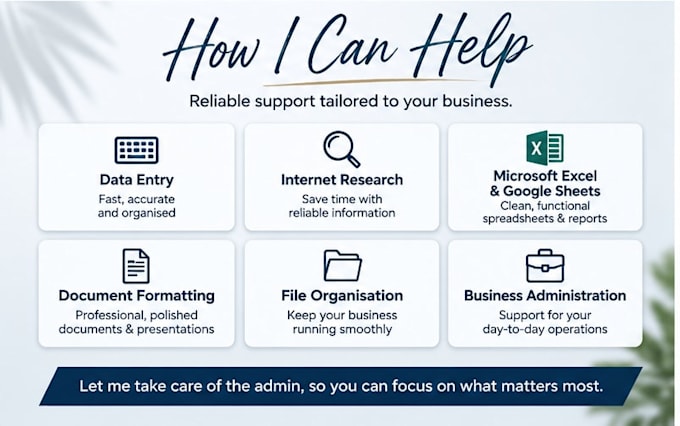 be your reliable VA for admin and business support