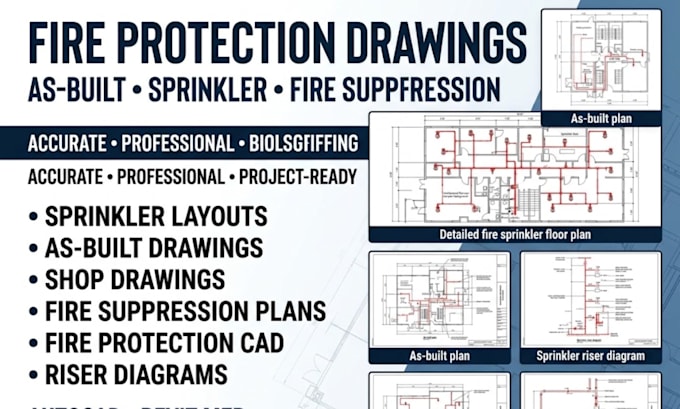 create fire protection as built drawings sprinkler layouts fire suppression plan