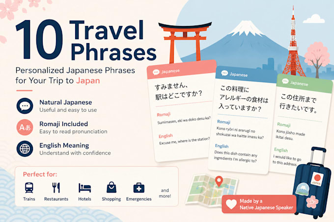 create personalized japanese phrase cards for your japan trip