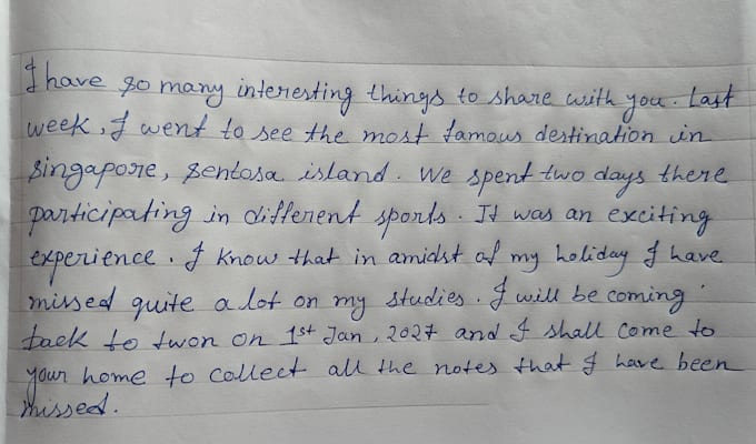 handwrite letters and personalised notes
