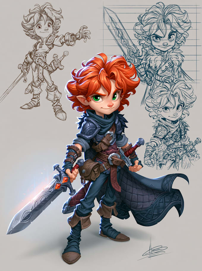 draw 2d game character or game character
