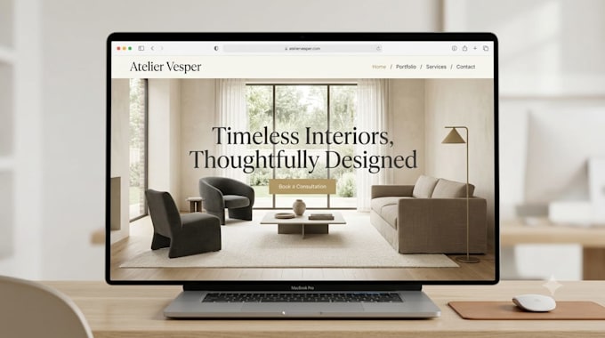 build a professional interior designer website for your portfolio