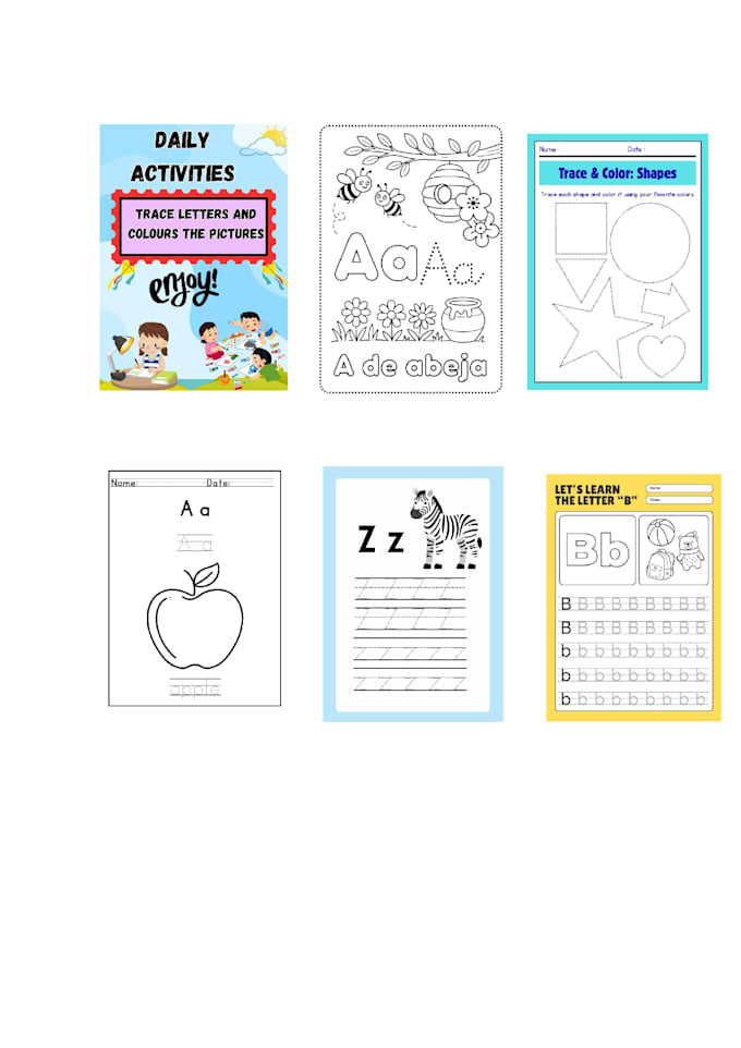 design custom kids tracing and educational worksheets