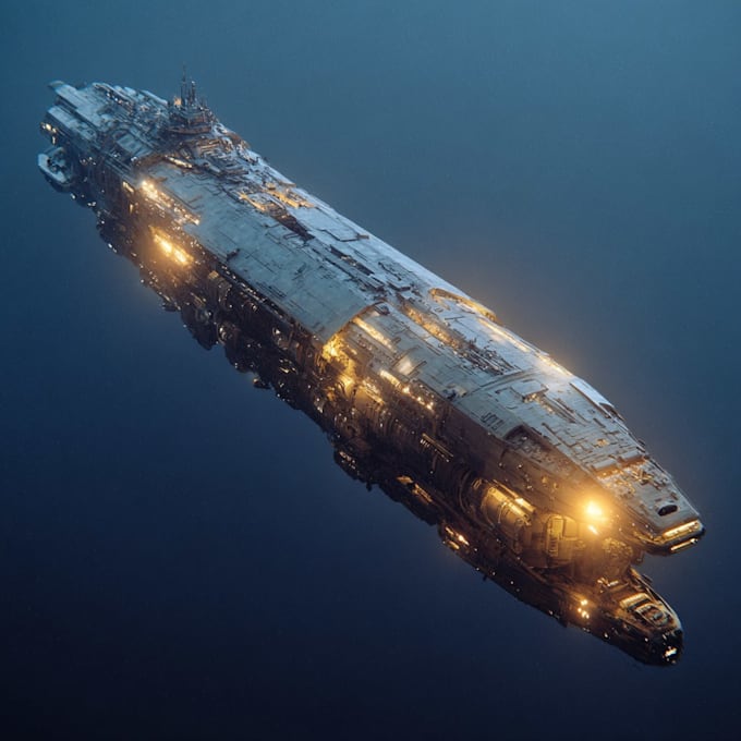 design a sci fi spaceship art