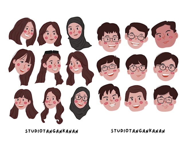 draw flat design avatar for streamers, gamers  and creators