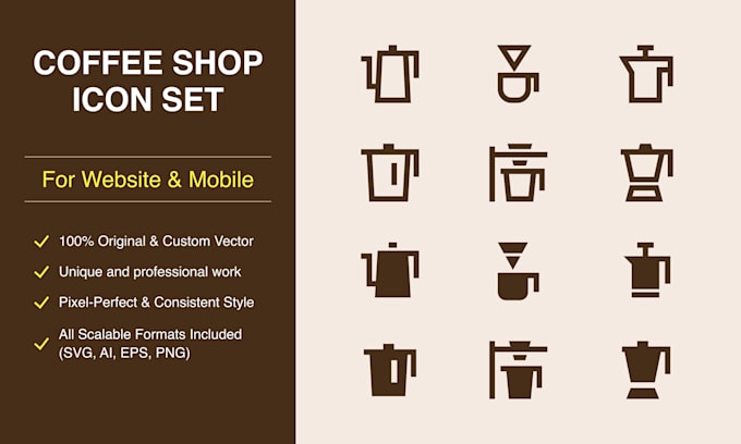 design unique, minimalist icon set for your business