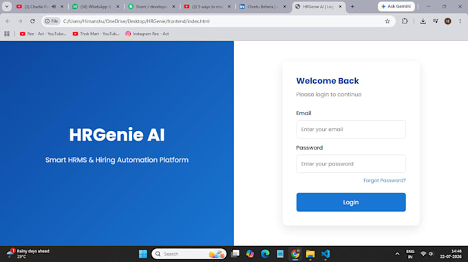 built a responsive website using HTML CSS javascript