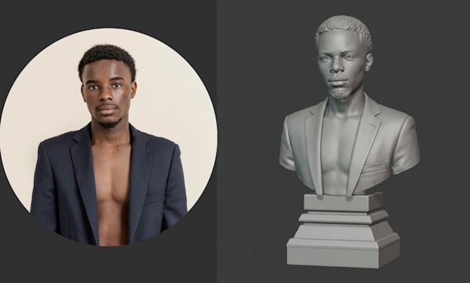 create realistic 3d head bust model from your photo for 3d printing
