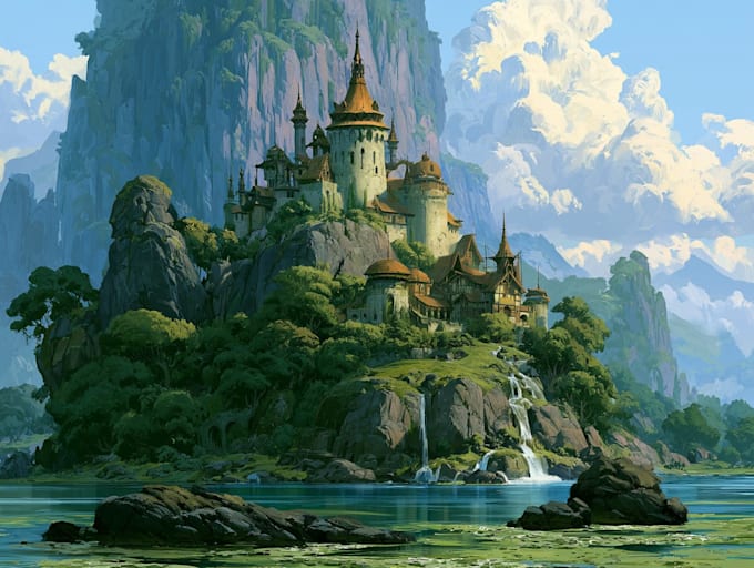 draw a fantasy landscape