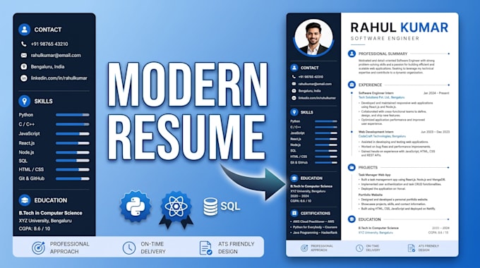 design an ats friendly professional resume and CV