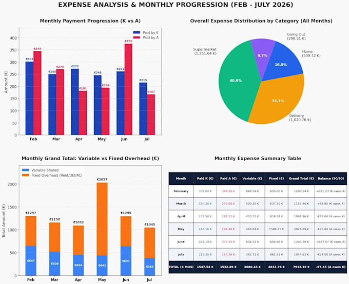 create a financial analysis report and custom excel budget planner