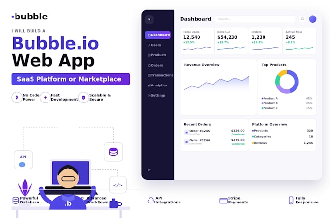 build a bubble io web app saas platform or marketplace