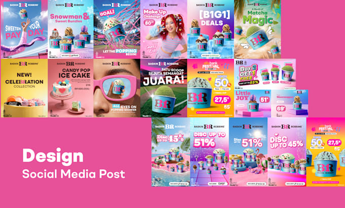 design creative social media posts, feeds and stories
