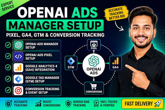 setup openai chatgpt ads campaigns , pixel, ga4, GTM and conversion tracking