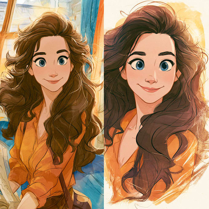 draw a cute disney style portrait