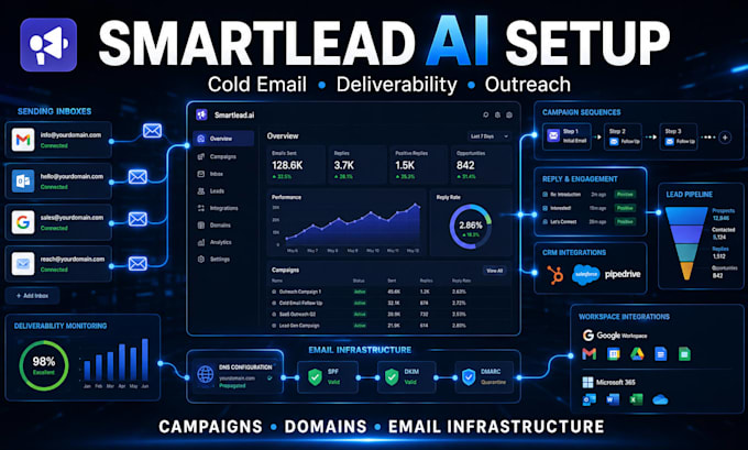 setup smartlead ai cold email campaigns for lead generation
