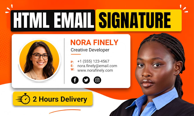 design a professional clickable HTML email signature