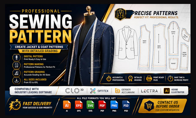create custom sewing patterns and grading for apparel production