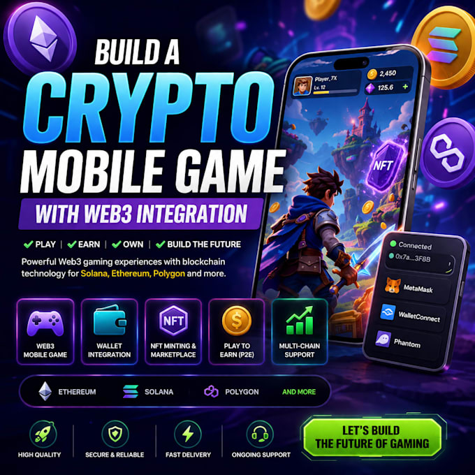 build a crypto mobile game with solana, ethereum, polygon, and web3 integration