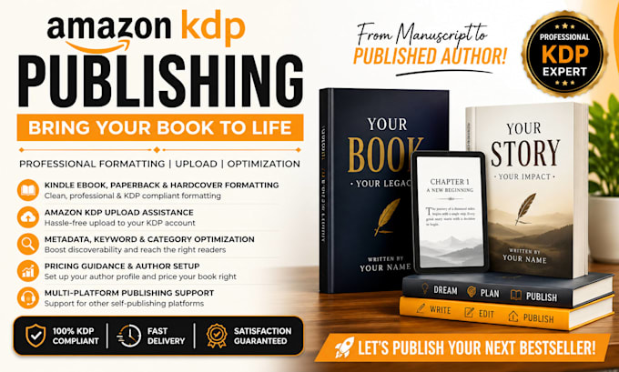 publish, format, and upload your book on amazon KDP