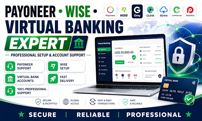 provide payoneer and virtual banking support