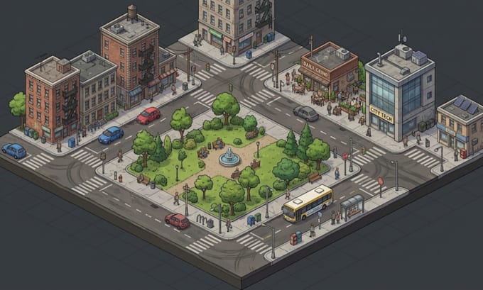 design isometric tilemap, tileset isometric game environment, indie game project
