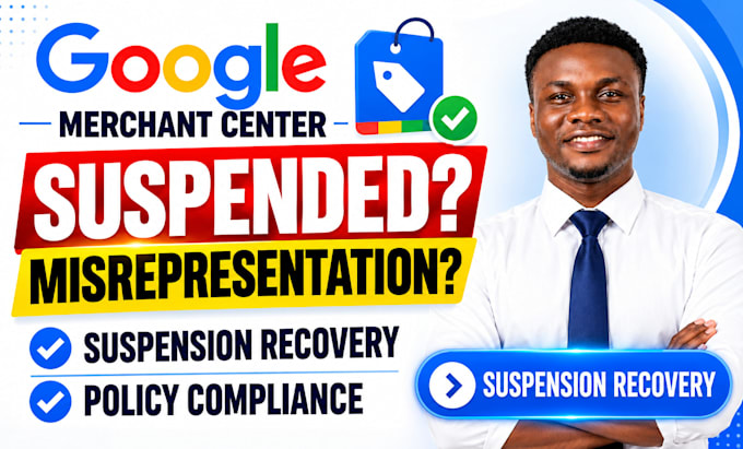 fix google merchant center suspension and misrepresentation