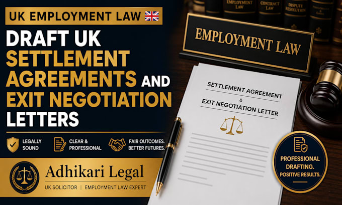 draft UK settlement agreements and exit negotiation letters