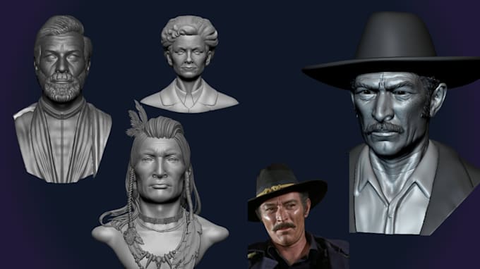 sculpt realistic 3d head model bust portrait face model statues for 3d printing
