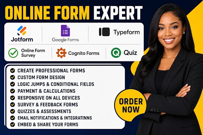 create jotform, cognito form, typeform, online form survey, google form, quiz