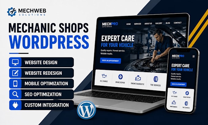 design wordpress website for auto repair and mechanic shops wordpress expert