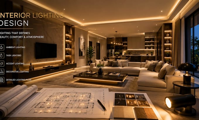 design interior and exterior architectural lighting for your space