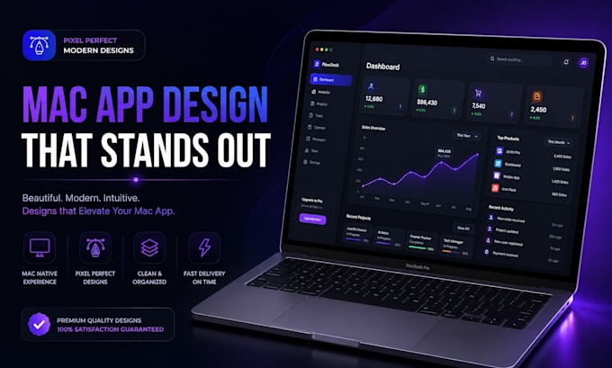 do app ui, mac app design ui ux design and developed