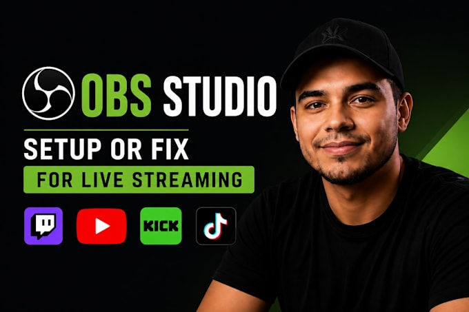 setup or fix obs studio for twitch youtube kick tiktok live streaming