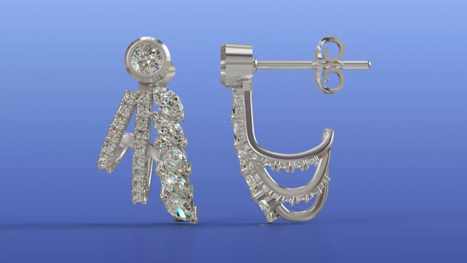 create custom 3d jewelry cad design, 3d ring for manufacturing and 3d printing