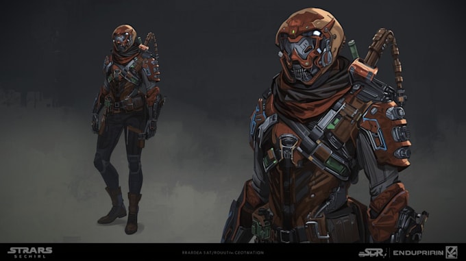 draw sci fi or fantasy concept art illustration characters