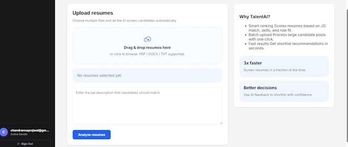 develop an ai resume screening system using python and fastapi