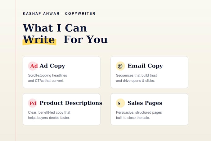 write high converting copy for ads emails and sales pages