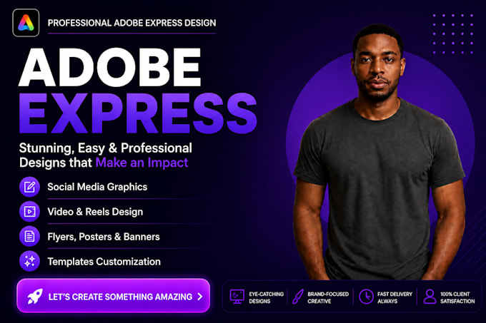 do creative graphic designs with adobe photoshop, illustrator and adobe express